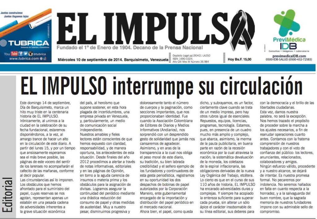 Diario EL IMPULSO CORREO DE LARA